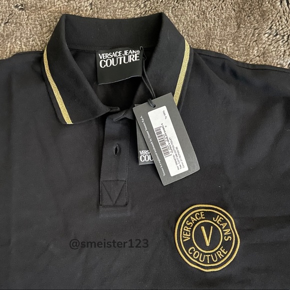 Versace Black & Gold Emblem Polo - Picture 4 of 6